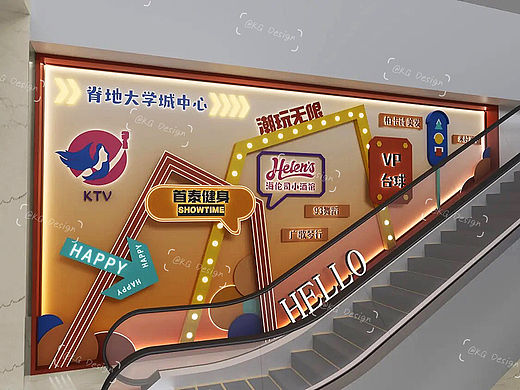 商场导视文化墙效果图设计