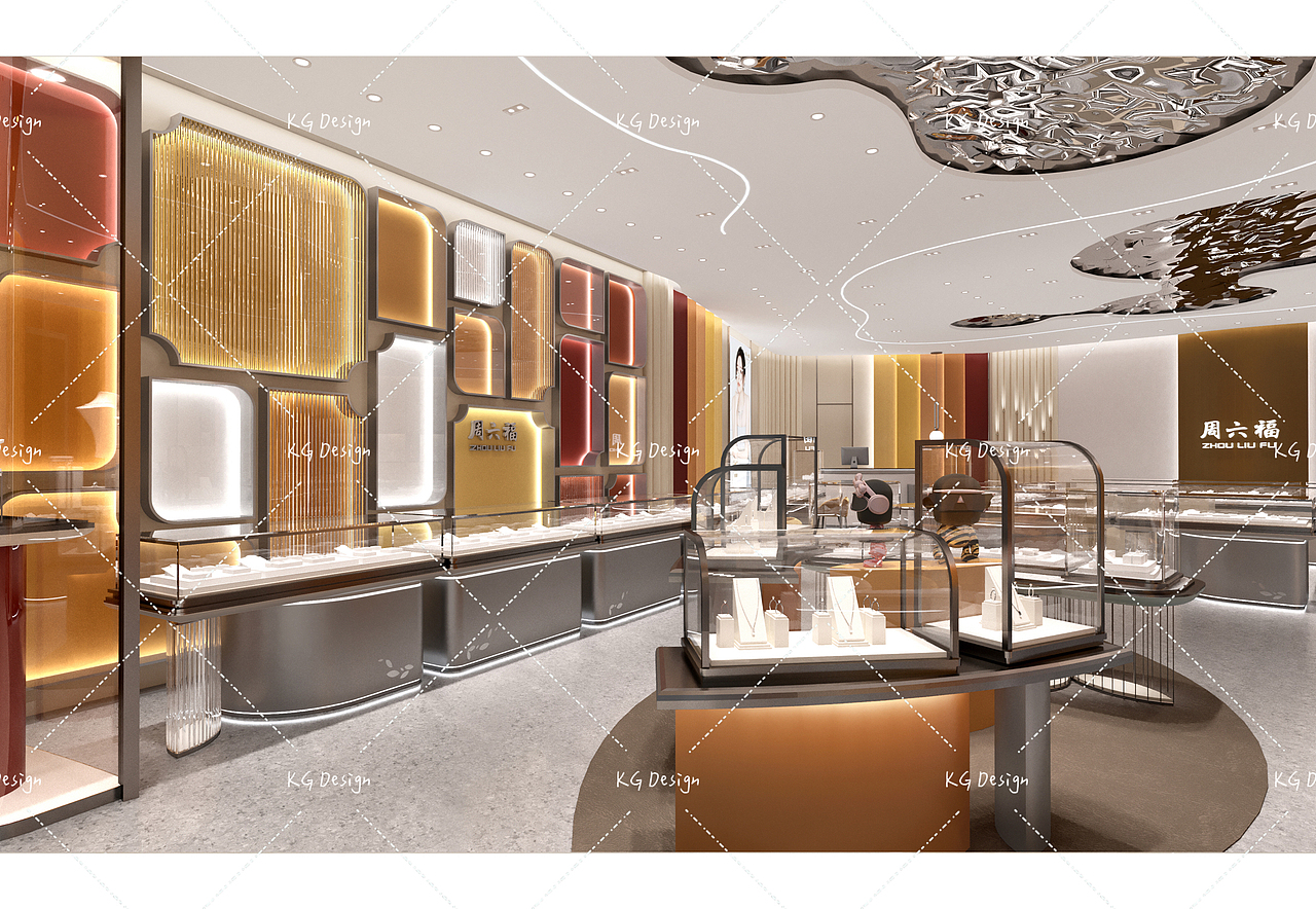 品牌珠宝展柜展厅设计效果（图ZMzkzOTIyODQ4） - 商业空间设计 - 站酷设计师赵小Dorr原创素材 - 站酷ZCOOL