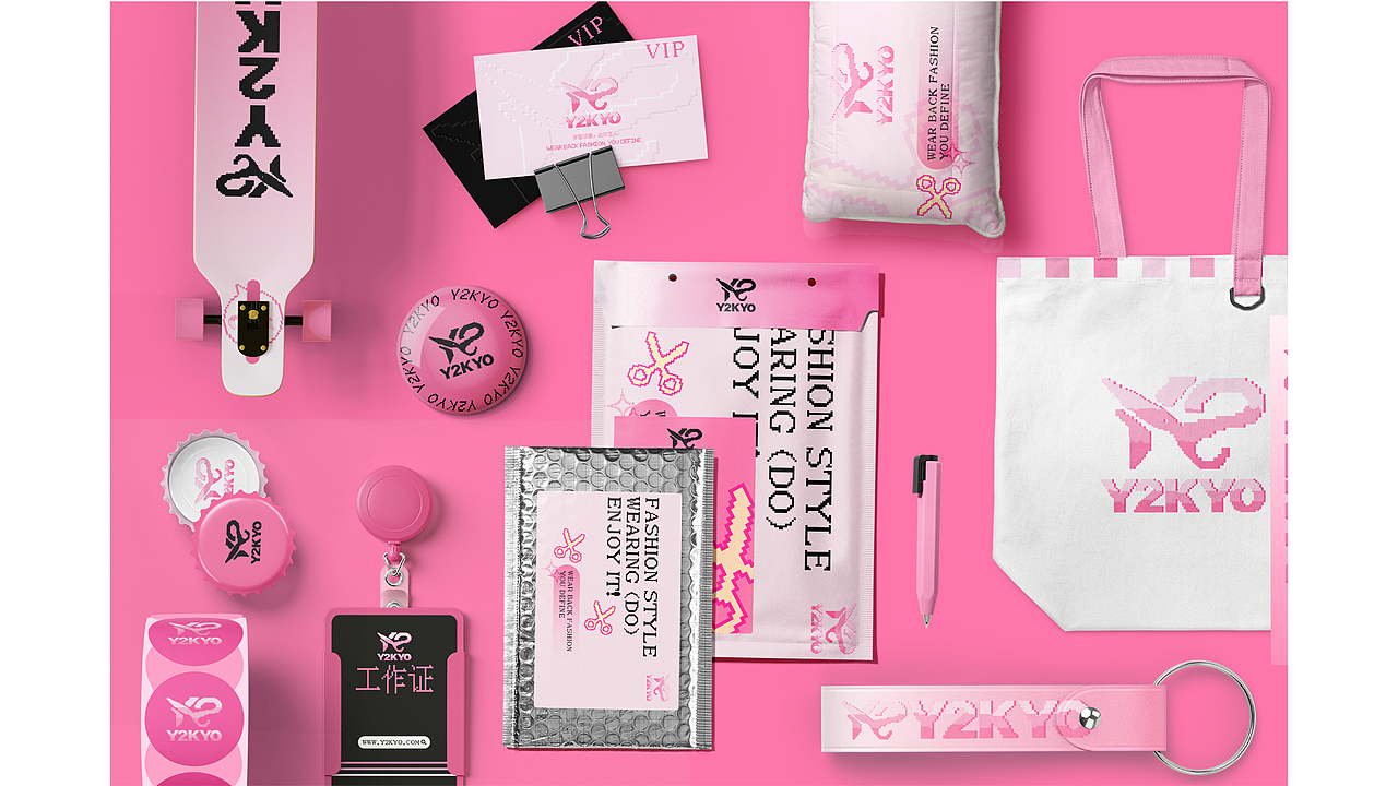 “Y2KYO”品牌设计VI提案/潮流服装（图ZMzkzOTUwMDE2） - 品牌 - 站酷设计师半莞原创素材 - 站酷ZCOOL