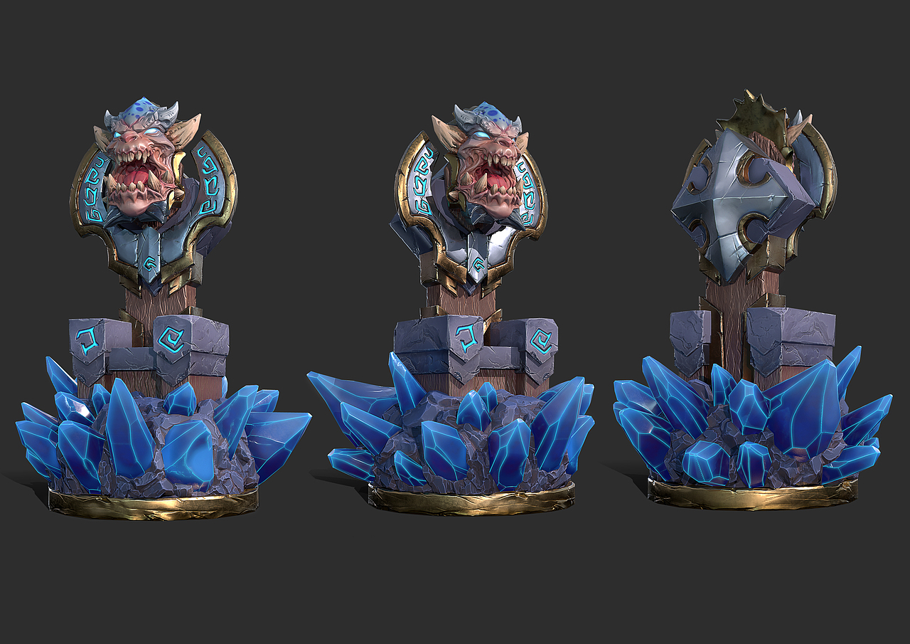 早期次世代练习作品-兽首王座-渲染图