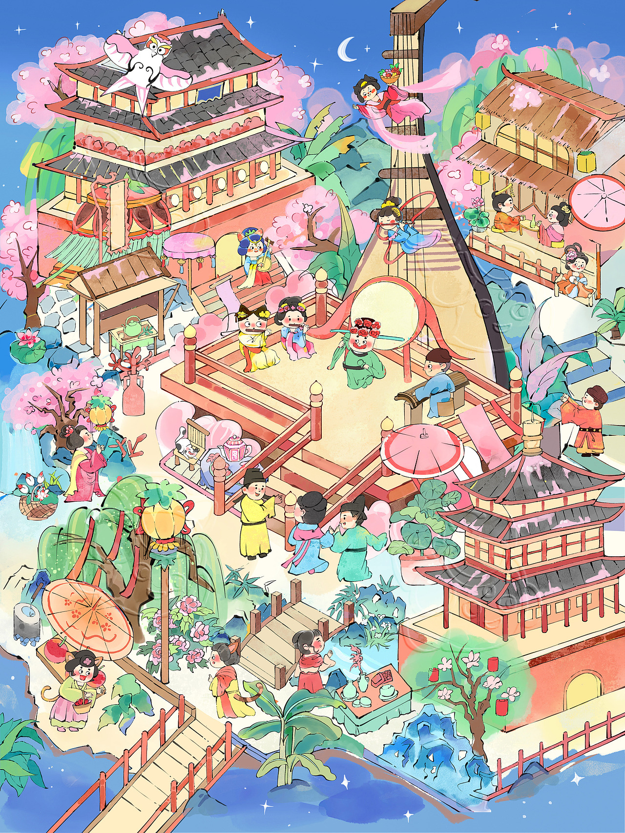 六大古城场景插画（图ZMzkzOTY0NjI0） - 创作习作 - 站酷设计师画画的卢西原创素材 - 站酷ZCOOL