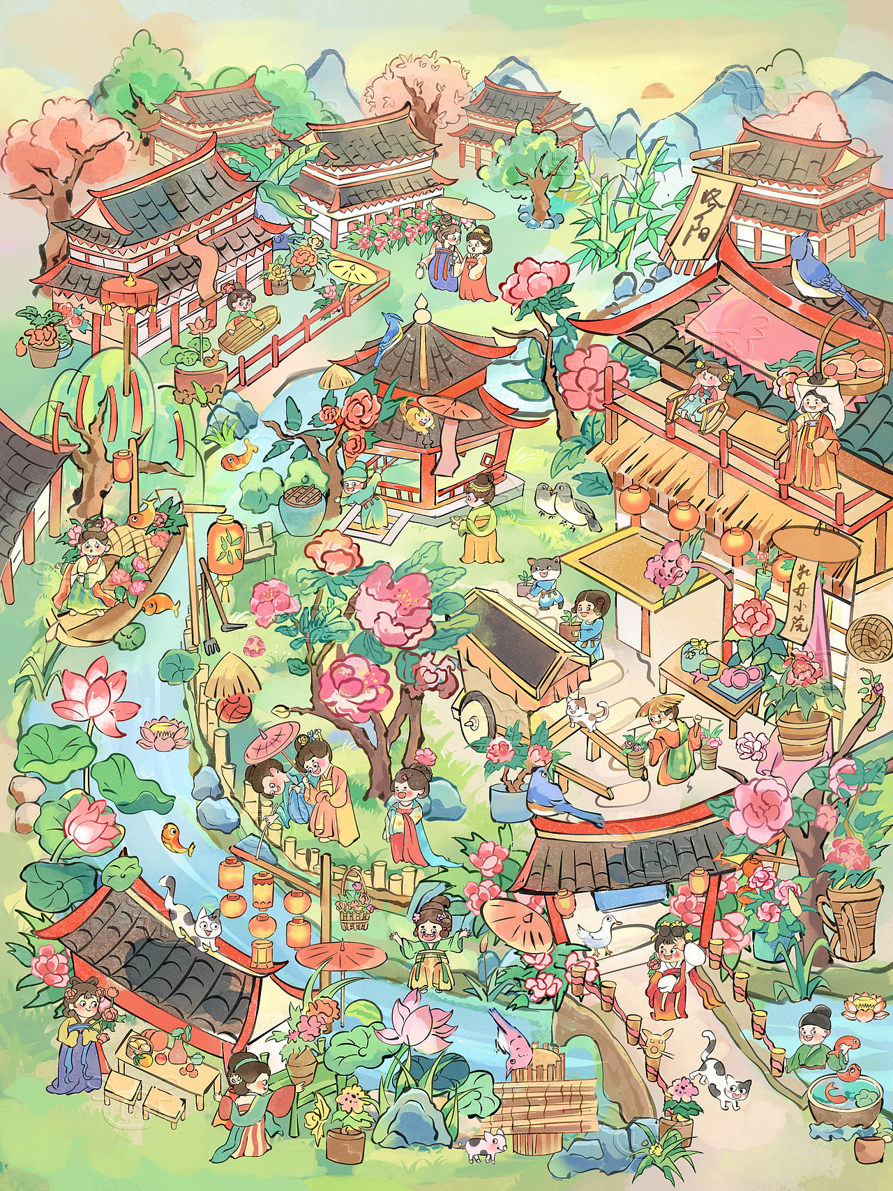 六大古城场景插画（图ZMzkzOTY0Njg0） - 创作习作 - 站酷设计师画画的卢西原创素材 - 站酷ZCOOL