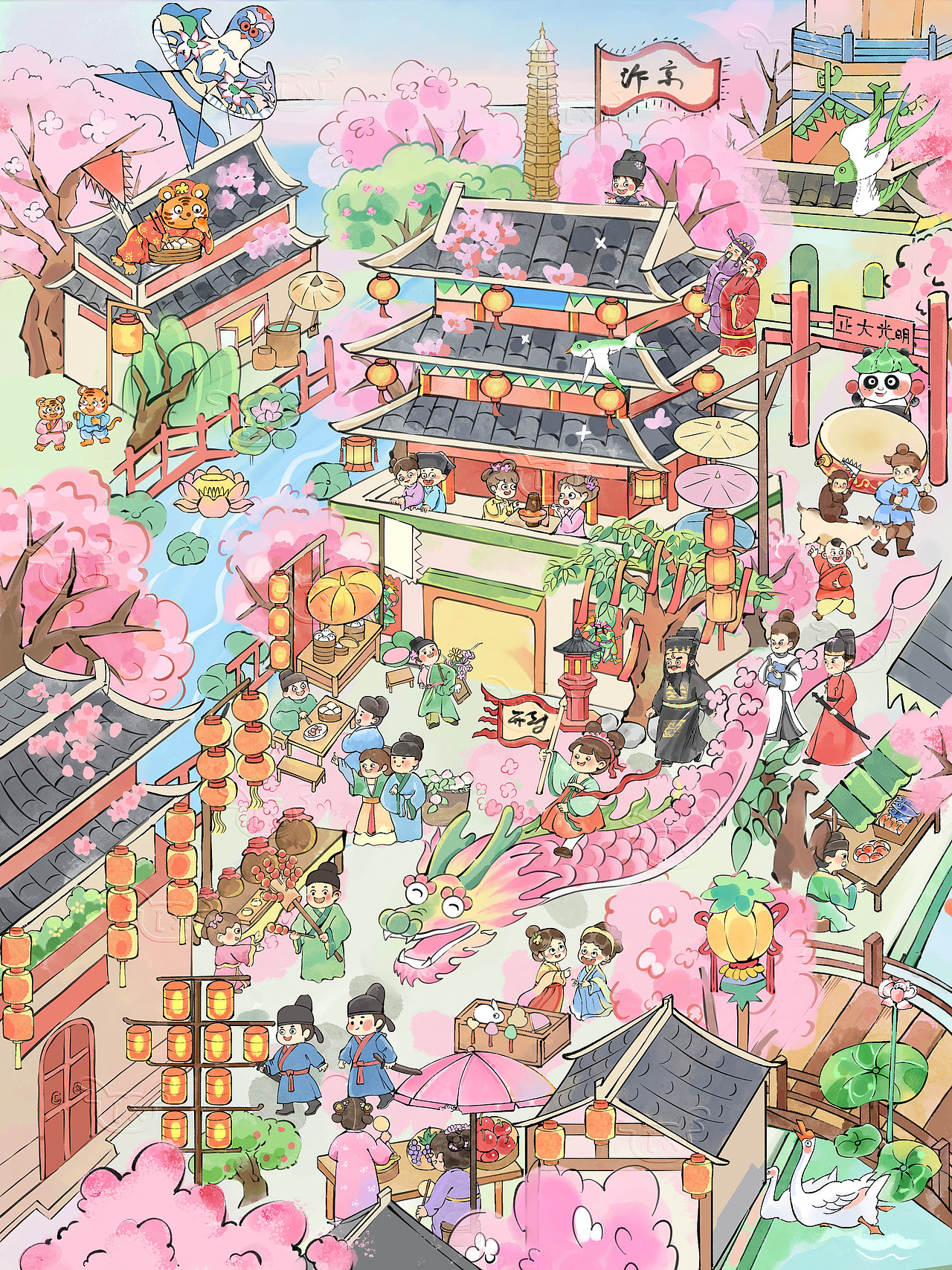 六大古城场景插画（图ZMzkzOTY0NzE2） - 创作习作 - 站酷设计师画画的卢西原创素材 - 站酷ZCOOL