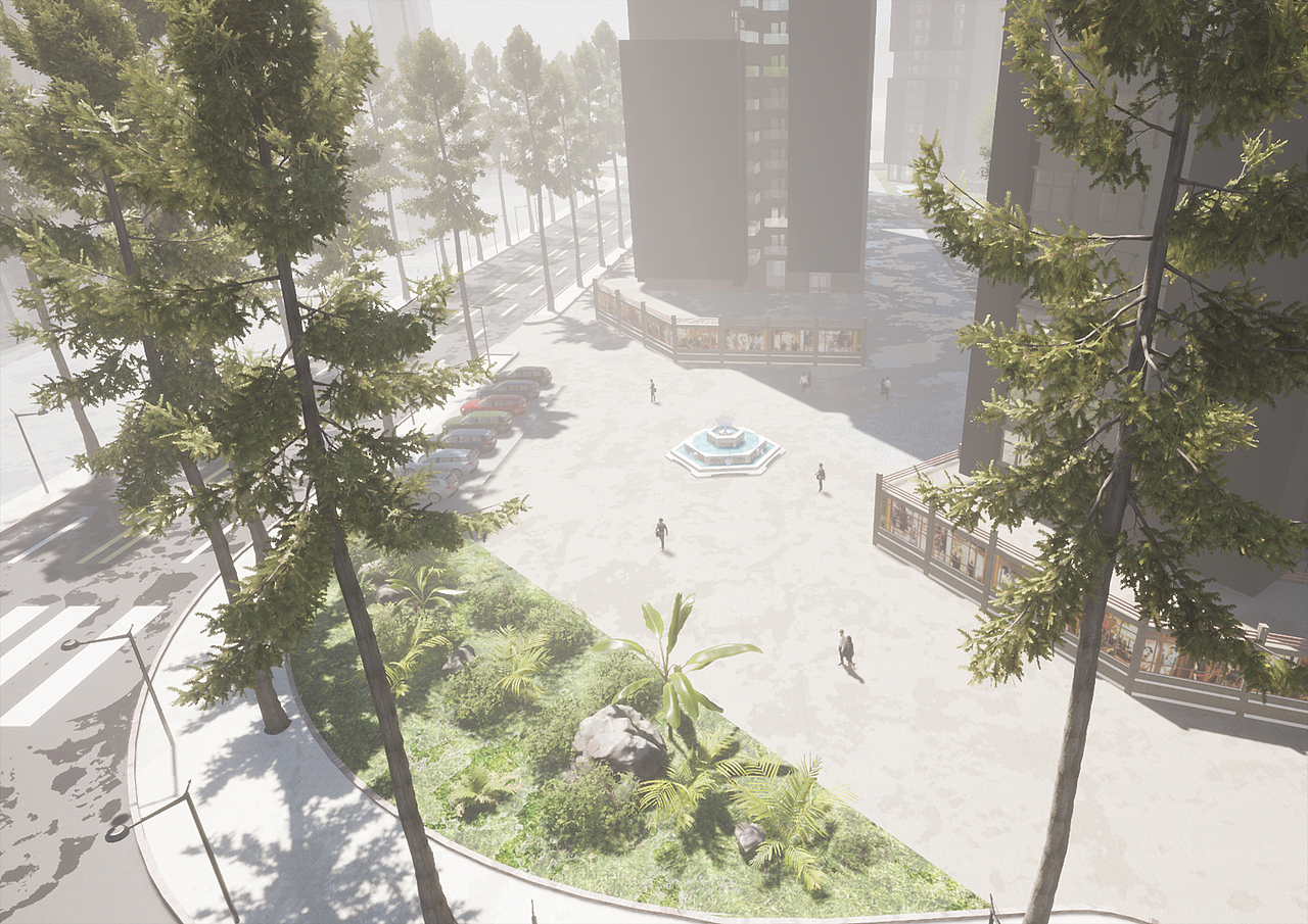 大学时期作品-居住区设计-局部绿化场景设计