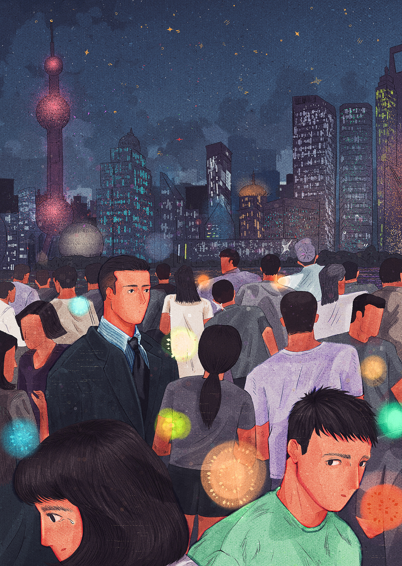 城市夜景中的你我他（图ZMzk0MDAwMzA0） - 创作习作 - 站酷设计师GoghGogh高高原创素材 - 站酷ZCOOL