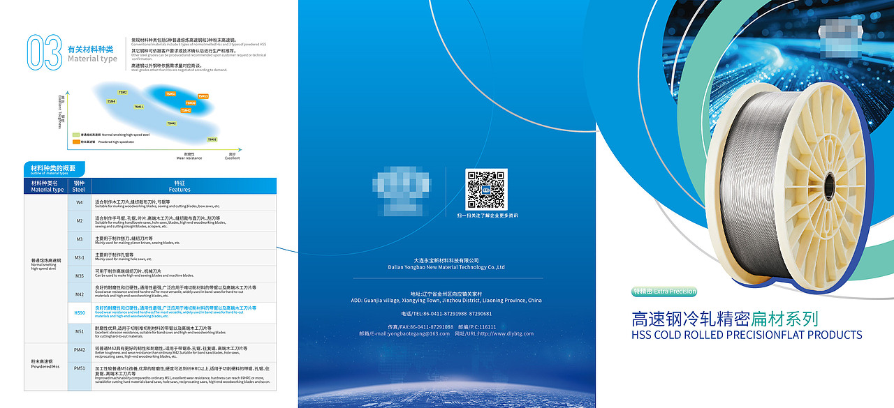 蓝色企业三折页设计