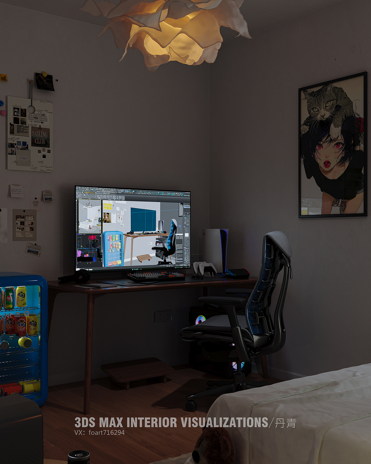 晚上出租屋改造攻略 渲染作品
