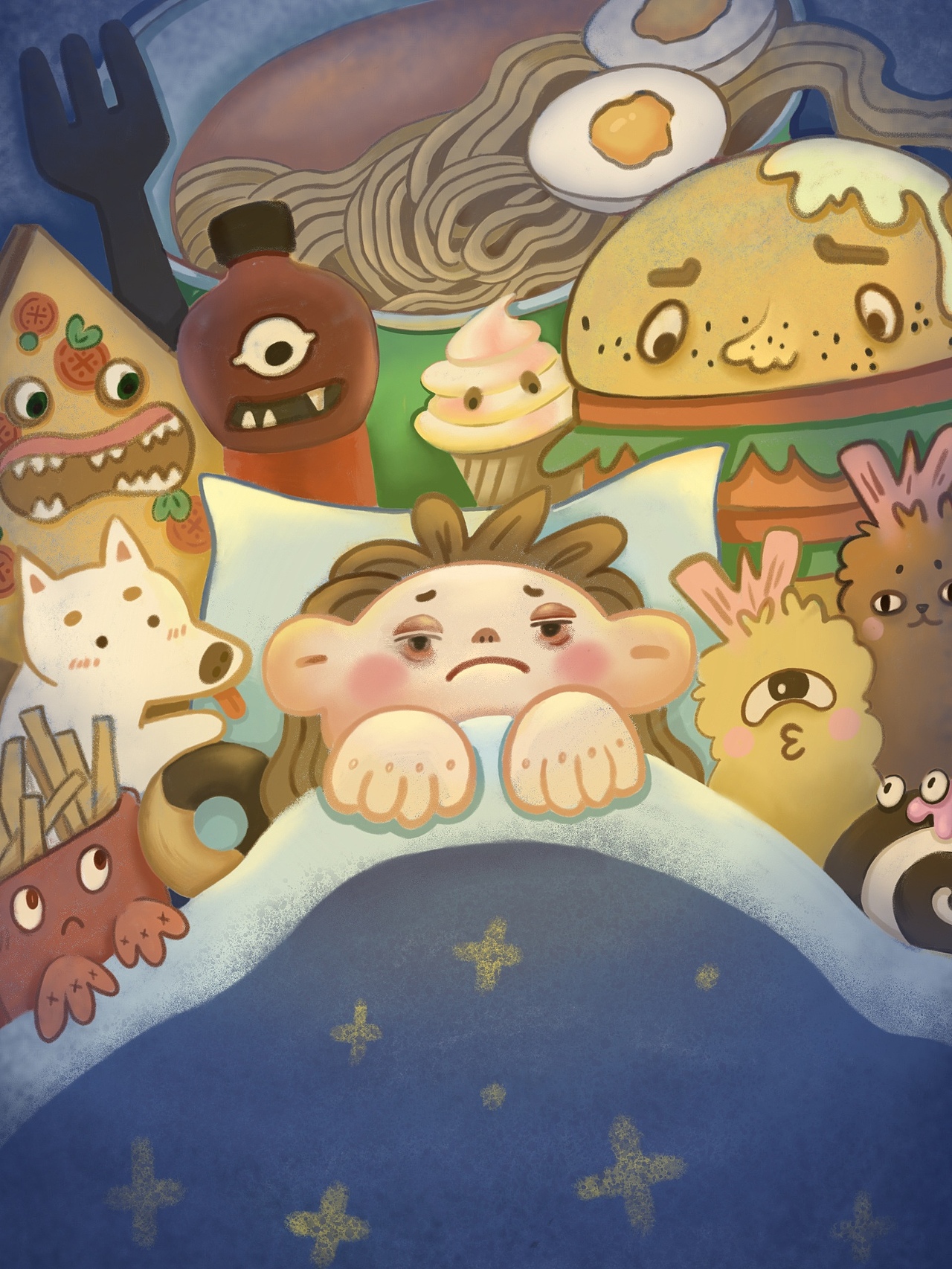 是蓝紫色合集！（图ZMzk0MDQ3NjA4） - 创作习作 - 站酷设计师插画师有茸原创素材 - 站酷ZCOOL