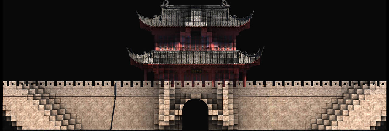 丽水处州府古建筑立体投影