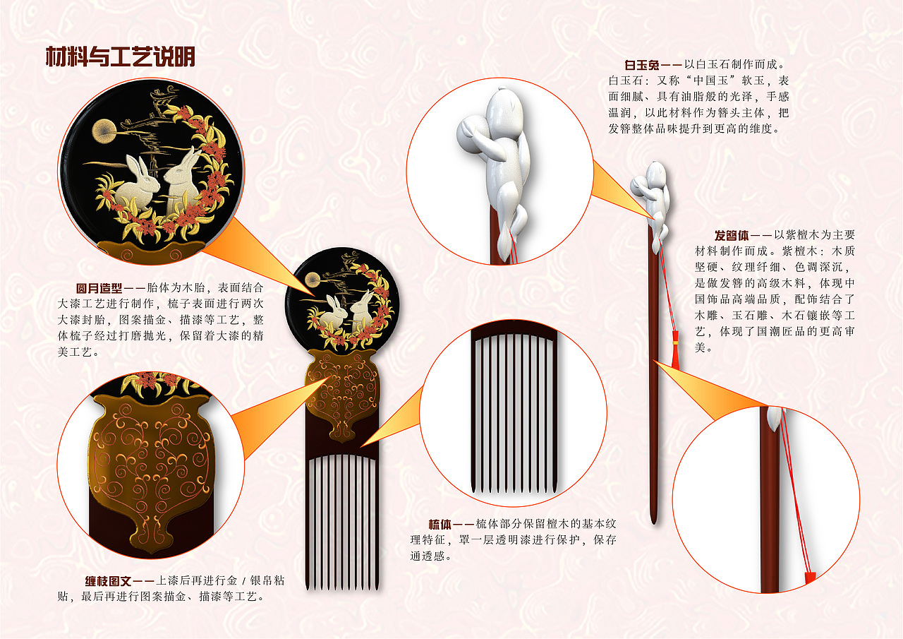 广寒漆韵—大漆梳饰设计