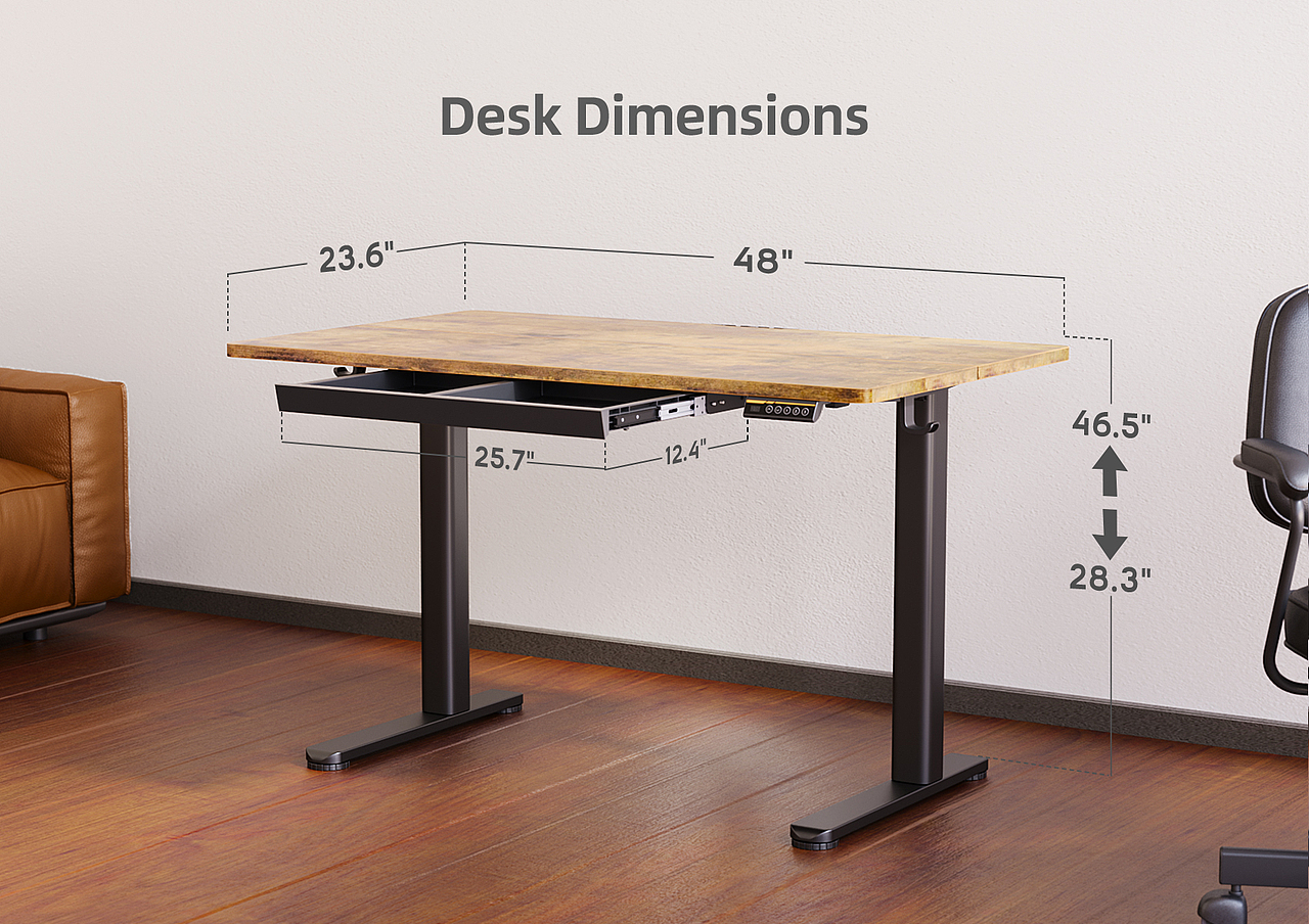 Amazon | CLaiks 抽屉款升降桌