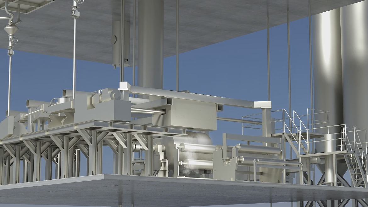 双拉薄膜自动化设备三维演示 产品动画 展馆展厅动画