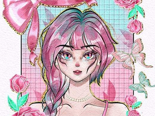原创插画·薄荷蔷薇少女