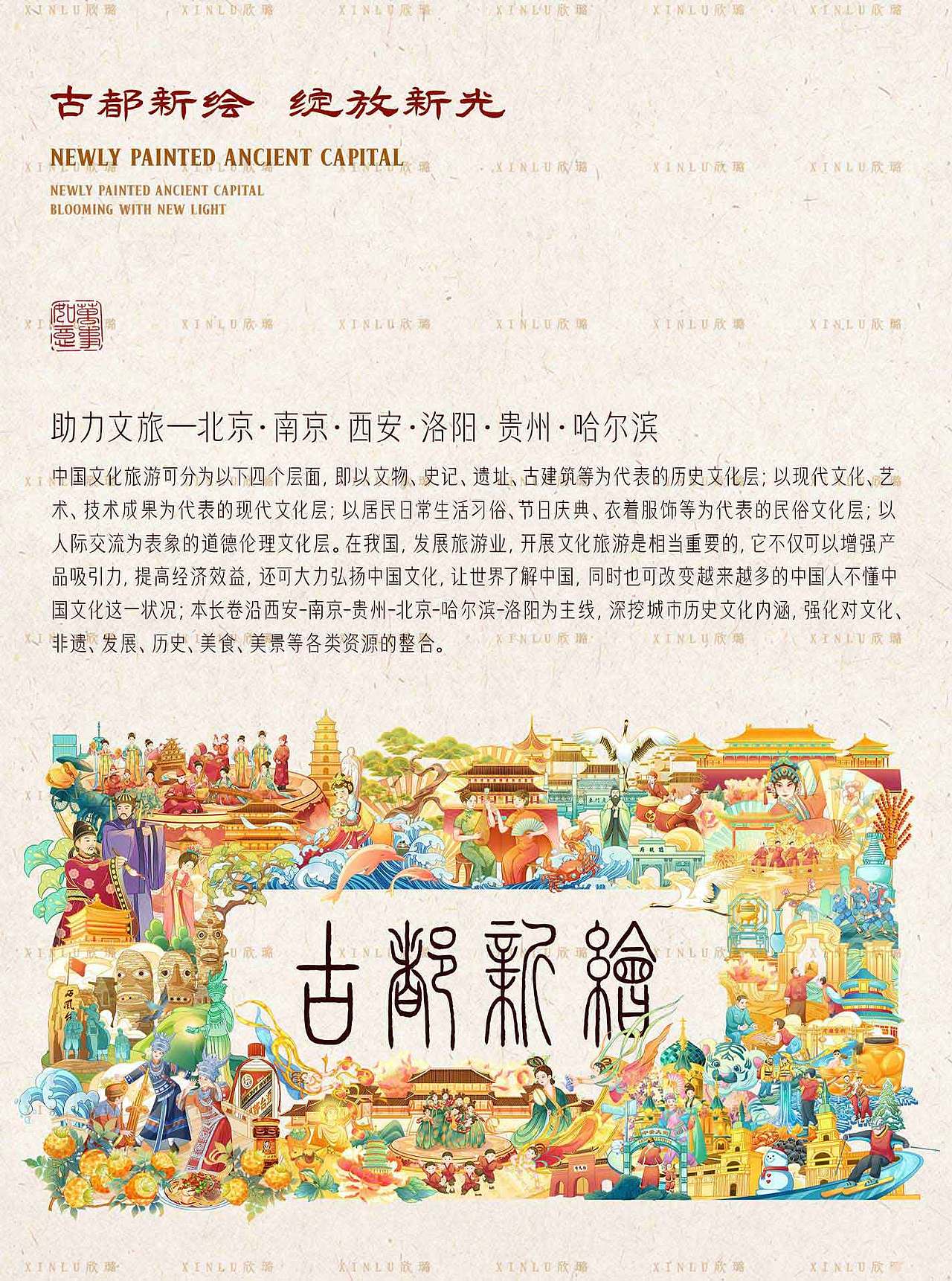 古都新绘·城市文旅插画长卷(图ZMzk0MTA1Mzgw) - 商业插画 - 站酷设计师橘猫XINLU原创素材 - 站酷ZCOOL
