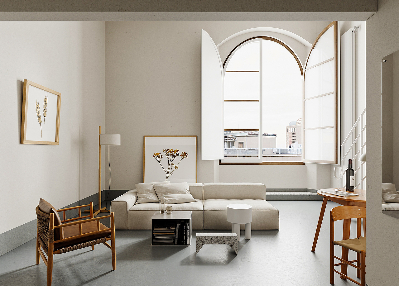 现代简约公寓客餐厅效果图表现（图ZMzk0MTA1ODUy） - 家装设计 - 站酷设计师王彤ing原创素材 - 站酷ZCOOL