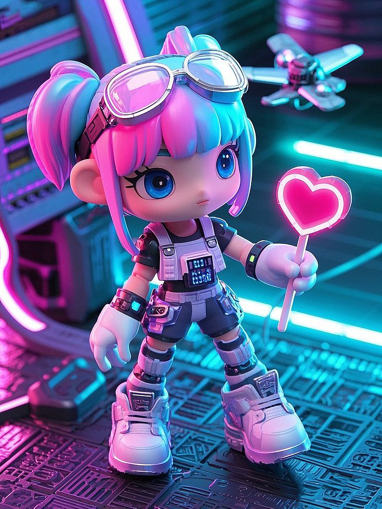 赛博朋克风,小手办,3d建模