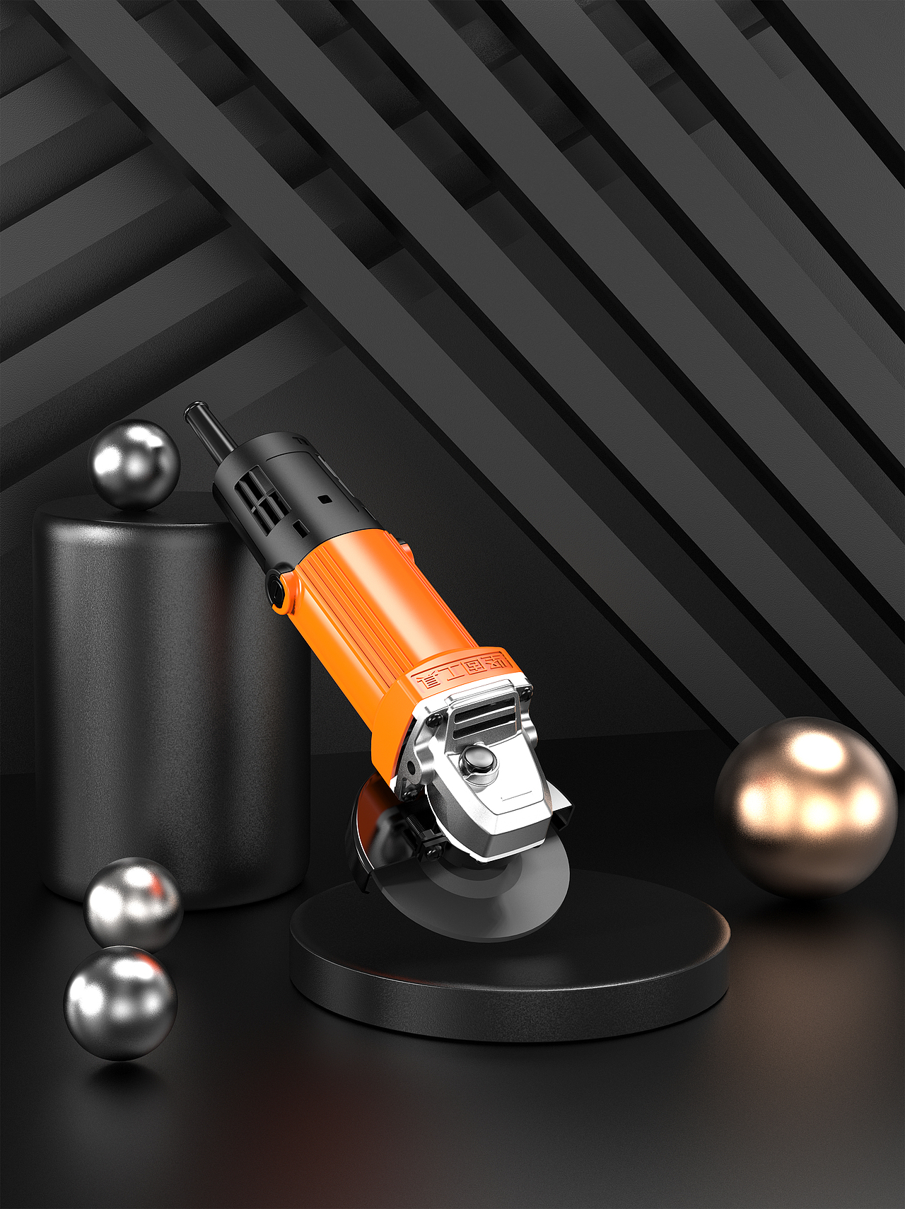 坚固100型KD02角磨机-详情页设计 3D渲染（图ZMzk0MTQ3MTE2） - 电商 - 站酷设计师鱼破原创素材 - 站酷ZCOOL