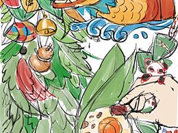 端午龙舟粽子原创插画