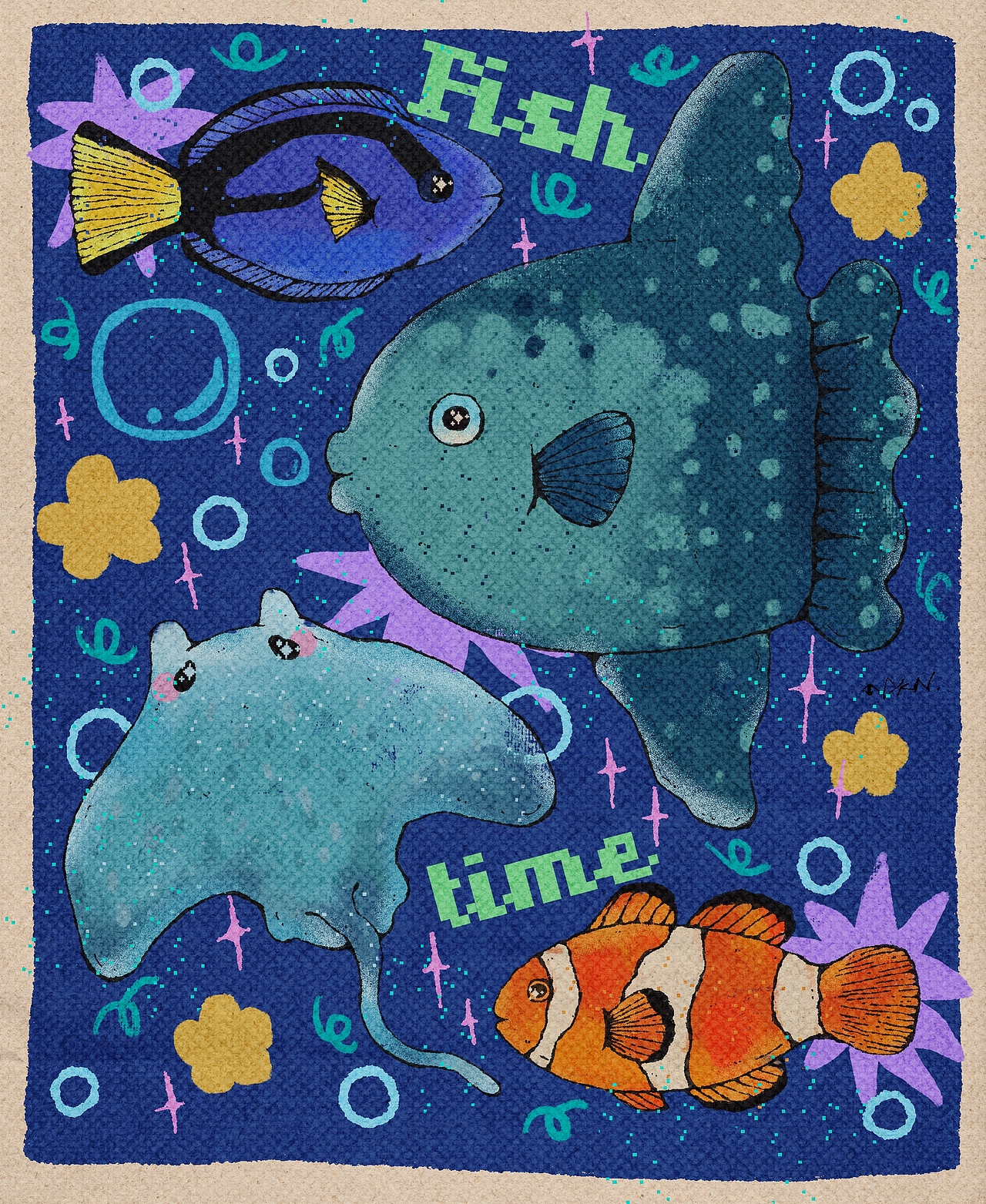 小花浪 X 摸鱼事务所系列插画🐟（图ZMzk0MjEwNDUy） - 艺术插画 - 站酷设计师小花浪的阿特原创素材 - 站酷ZCOOL