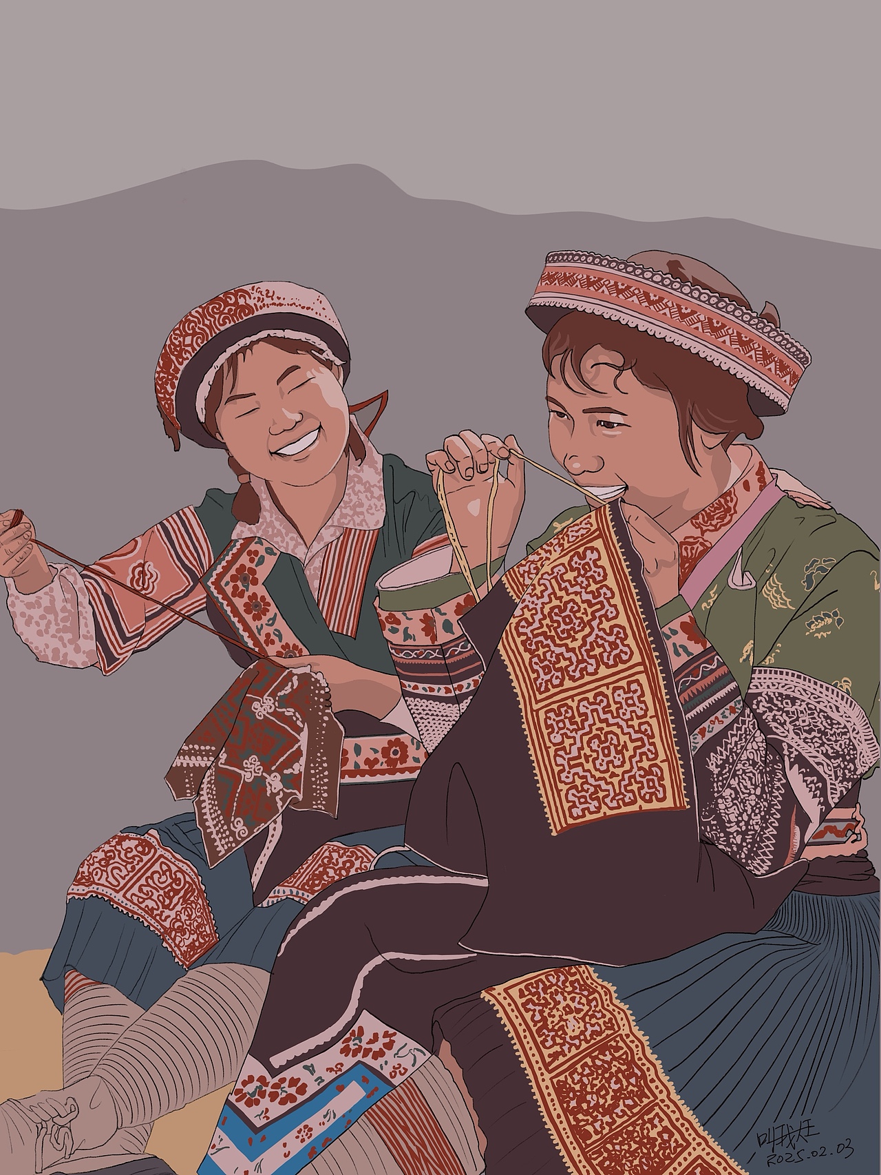 【照片转插画】中国壮族