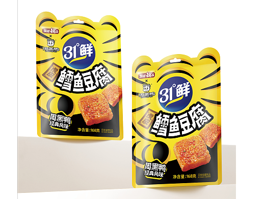 盐津铺子31°鲜 虎皮鳕鱼豆腐原创包装设计