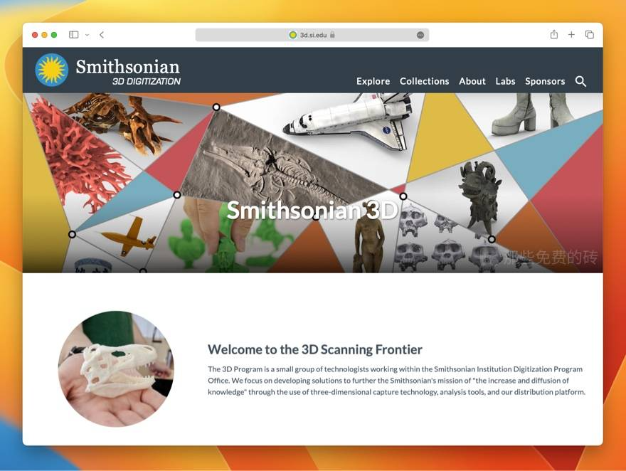 Smithsonian 3D - 提供超过 300 万个免费商用的 3D 模型下载,模型质量超高