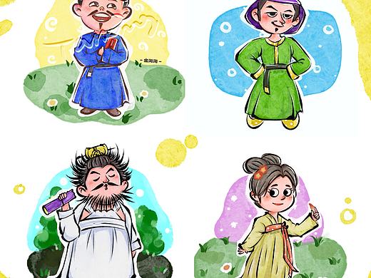 水彩儿童插画人物