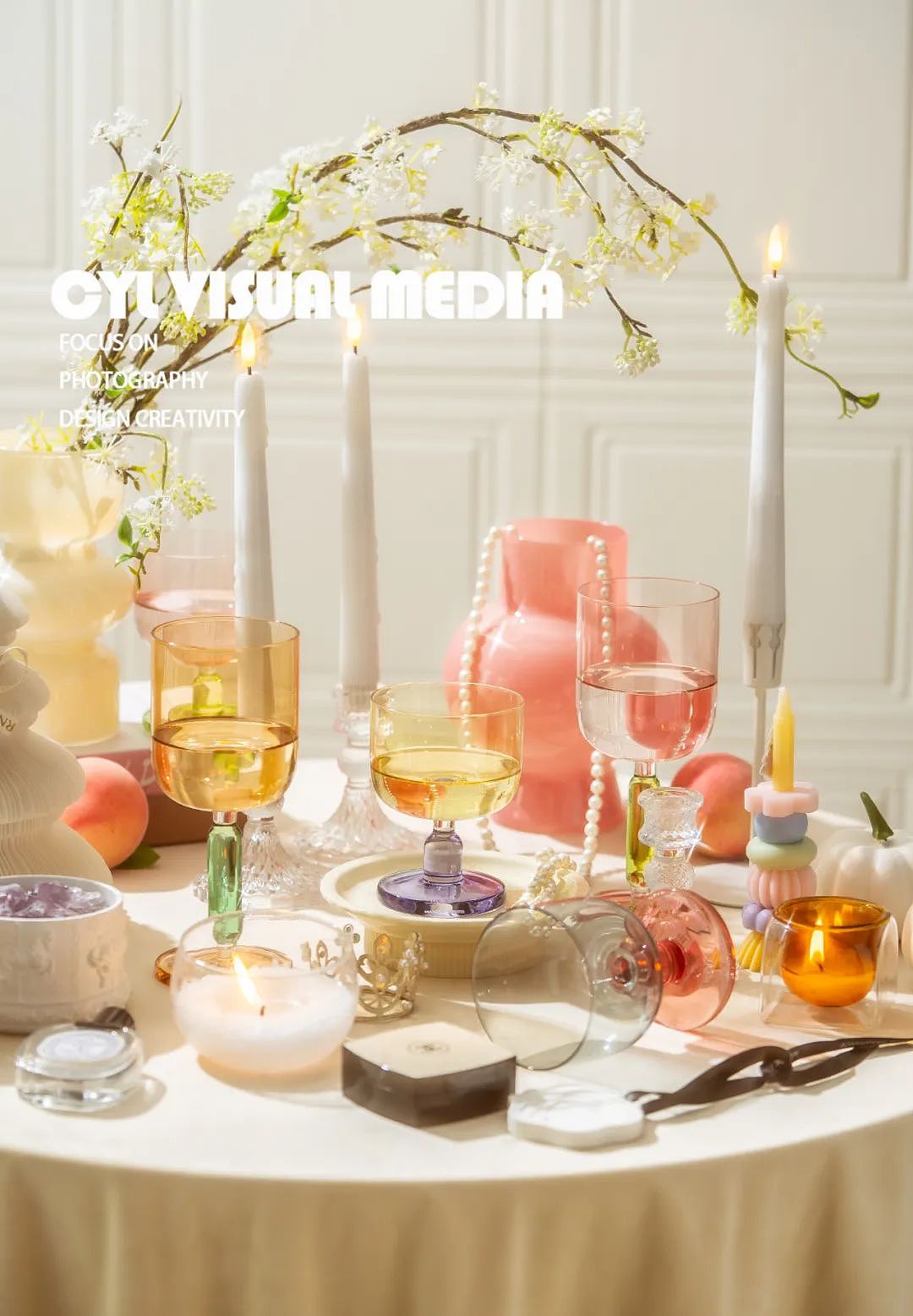 产品摄影|彩色玻璃杯