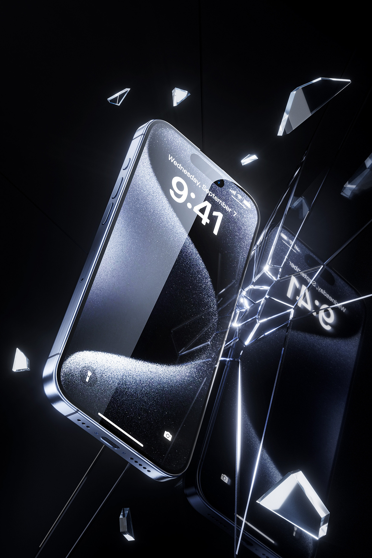 一组暗色系钢化膜渲染