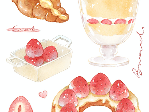 水彩甜品
