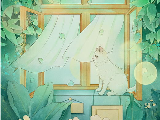 夏日窗前小猫咪