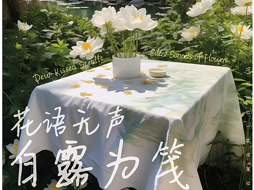 花语无声 白露为筏 海报设计