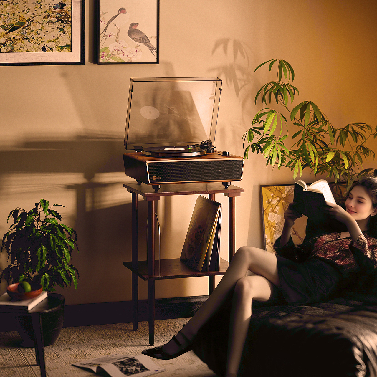 渲染 黑胶唱片机