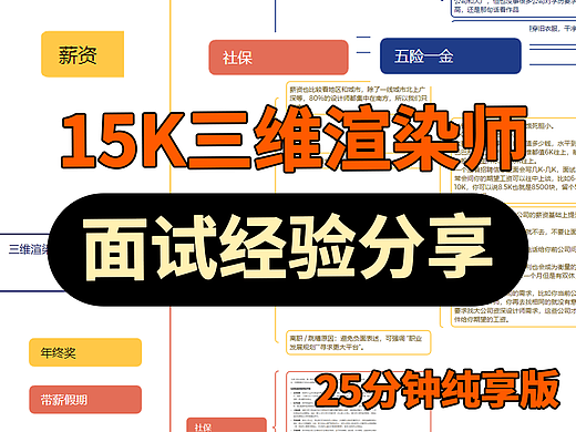 深圳15K三维渲染师面试经验分享C4D