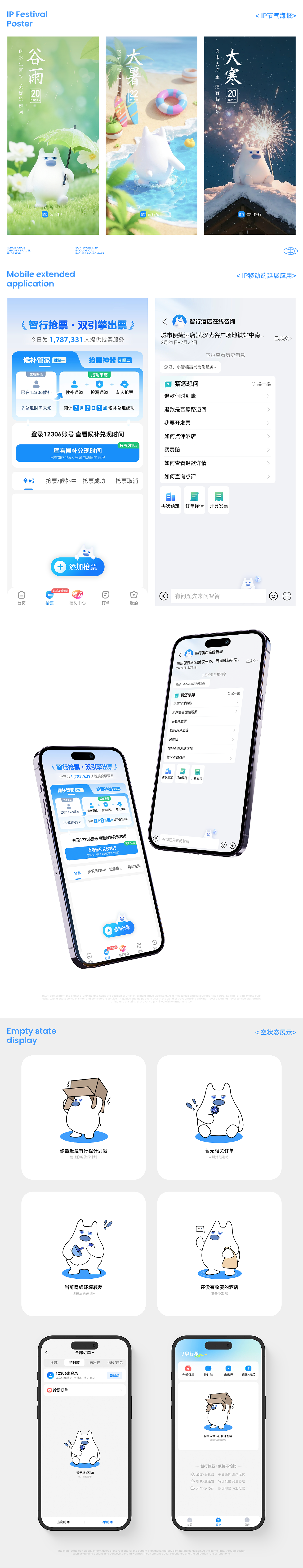 IP形象设计|智行旅行APP IP设计升级 UI设计
