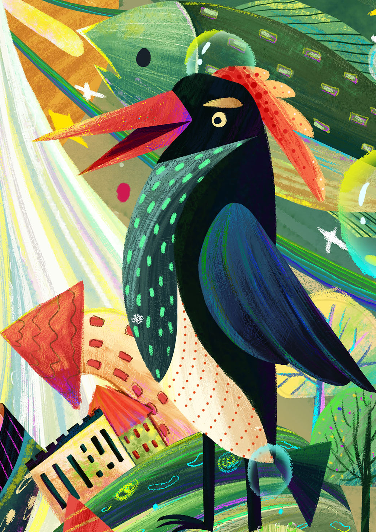 妈妈和孩子建造的奇幻世界（图ZMzk0MzE4MTYw） - 商业插画 - 站酷设计师xiaowao原创素材 - 站酷ZCOOL