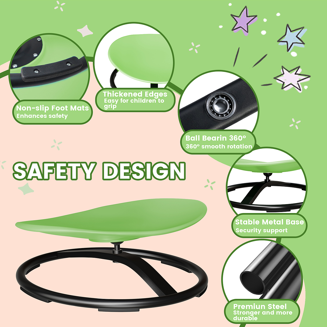 儿童感官转椅-绿色