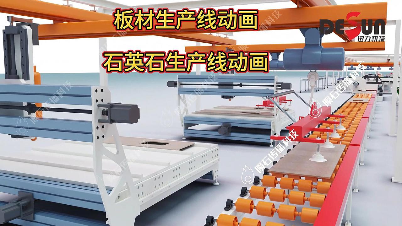 石英石生产线:工艺流程动画显实力