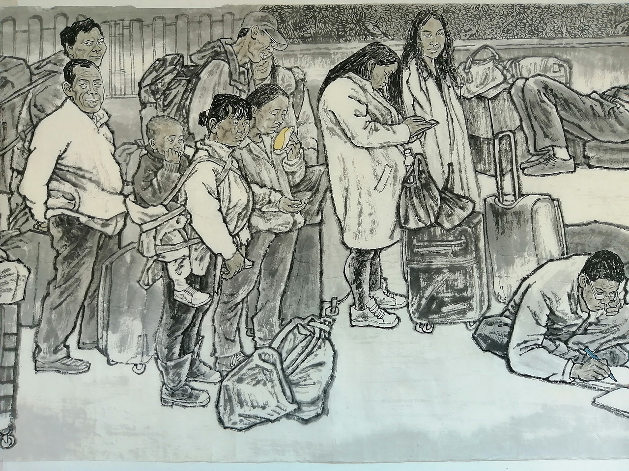 国画，回家（图ZMzk0MzI5MjA0） - 绘画 - 站酷设计师岗底长江原创素材 - 站酷ZCOOL