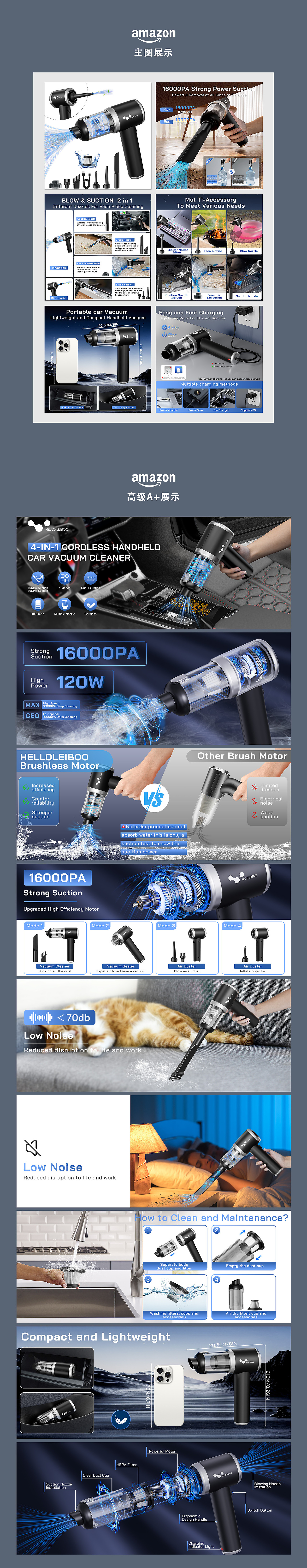 亚马逊主图A+设计-吸尘器