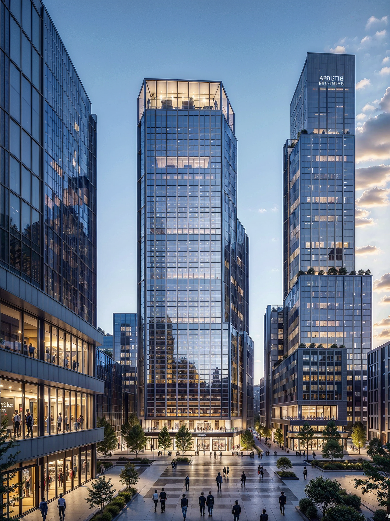 AI创意设计52-高层玻璃格子