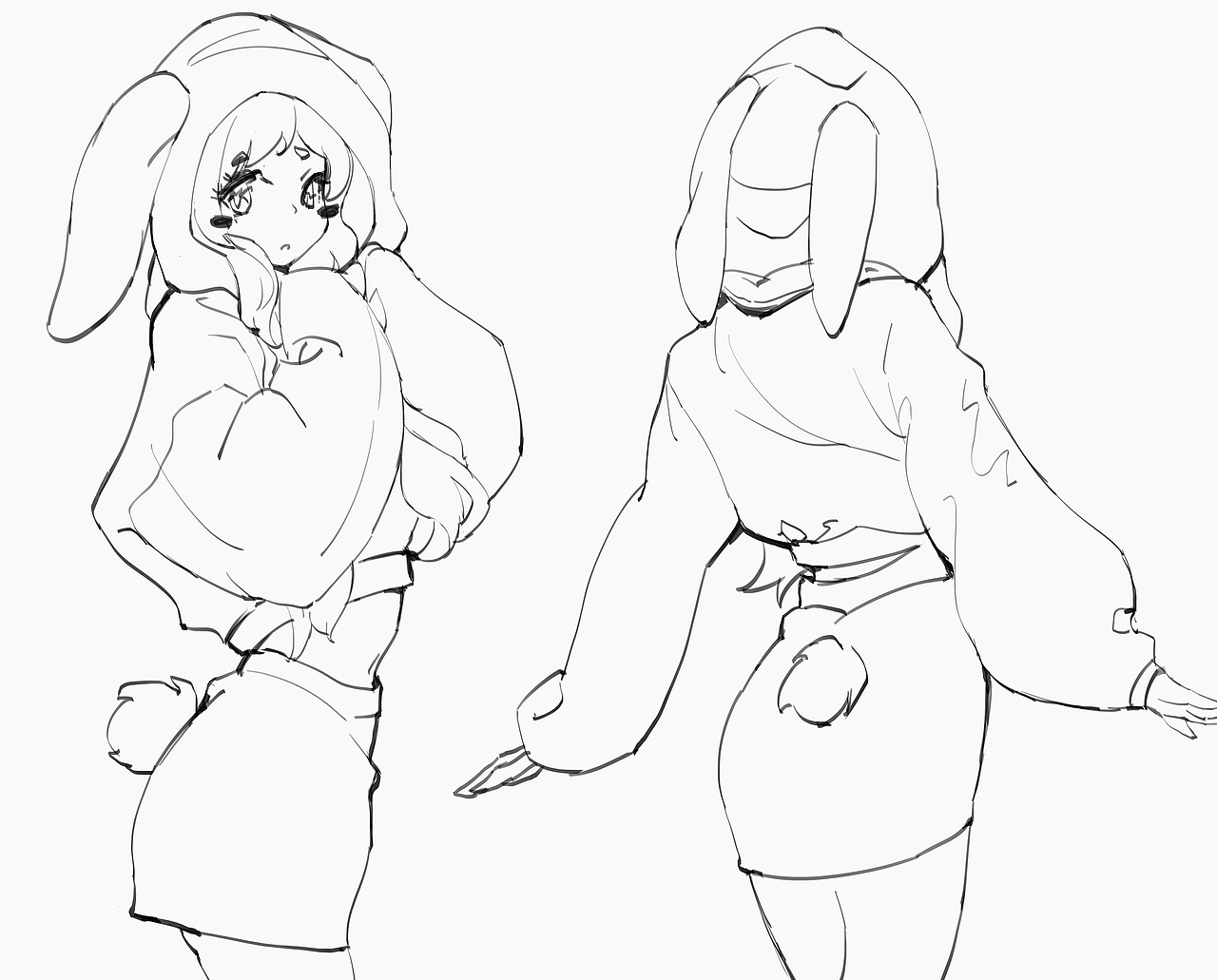 DQ二次元美少女速写（图ZMzk0Mzg0MTUy） - 绘画 - 站酷设计师DQrabbit原创素材 - 站酷ZCOOL