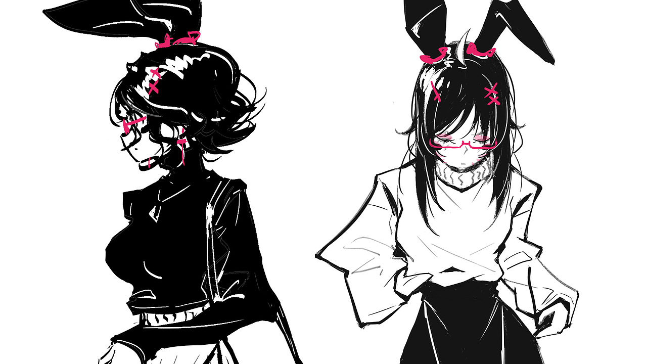 DQ二次元美少女速写（图ZMzk0Mzg0Mjc2） - 绘画 - 站酷设计师DQrabbit原创素材 - 站酷ZCOOL