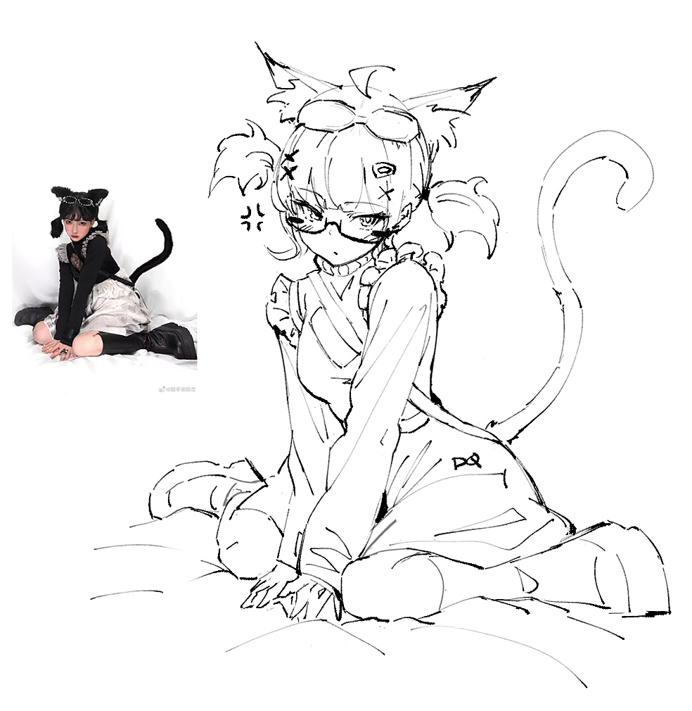 DQ二次元美少女速写（图ZMzk0Mzg0MzQ4） - 绘画 - 站酷设计师DQrabbit原创素材 - 站酷ZCOOL