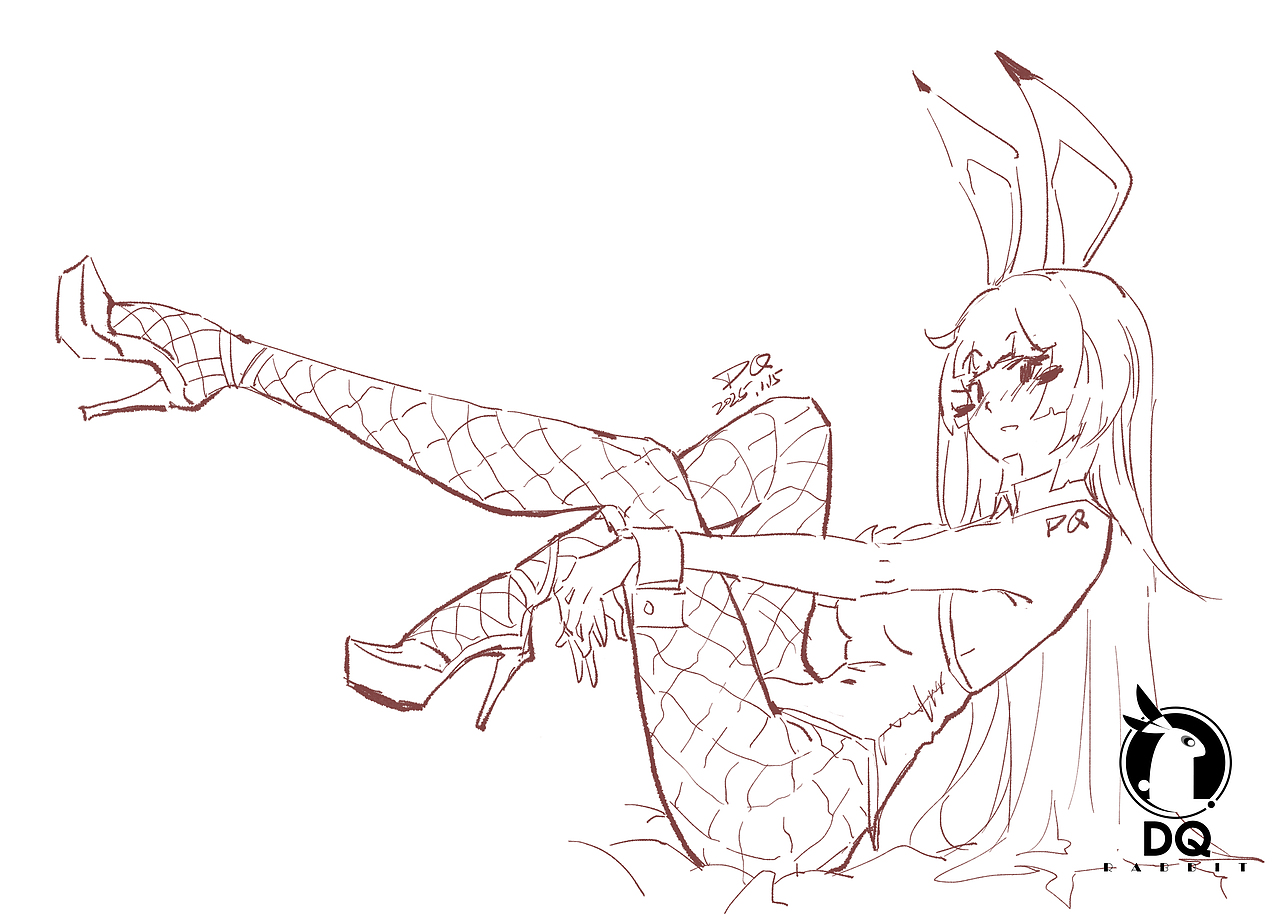 DQ二次元美少女速写（图ZMzk0Mzg0MzI4） - 绘画 - 站酷设计师DQrabbit原创素材 - 站酷ZCOOL