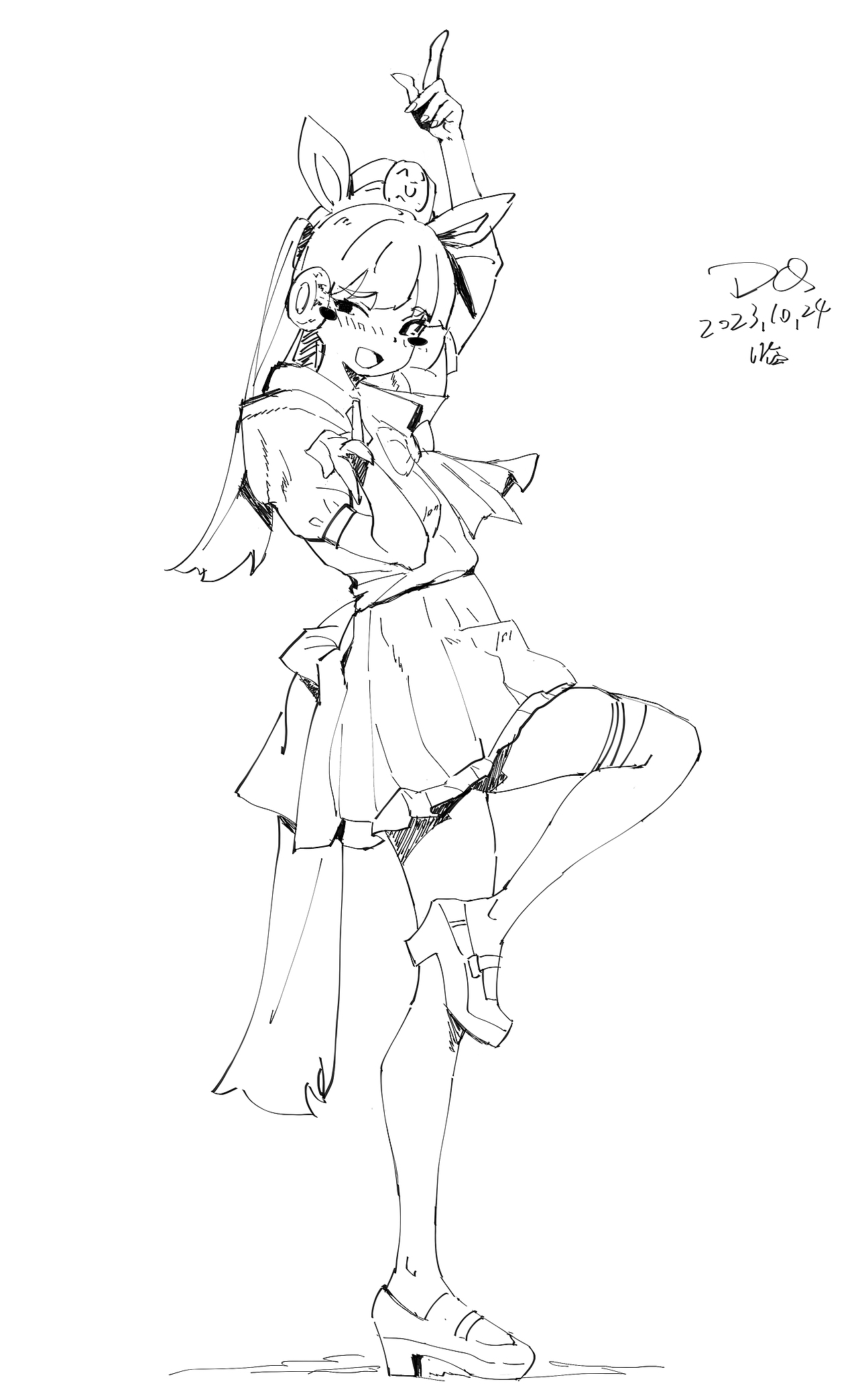 DQ二次元美少女速写（图ZMzk0Mzg0NDEy） - 绘画 - 站酷设计师DQrabbit原创素材 - 站酷ZCOOL