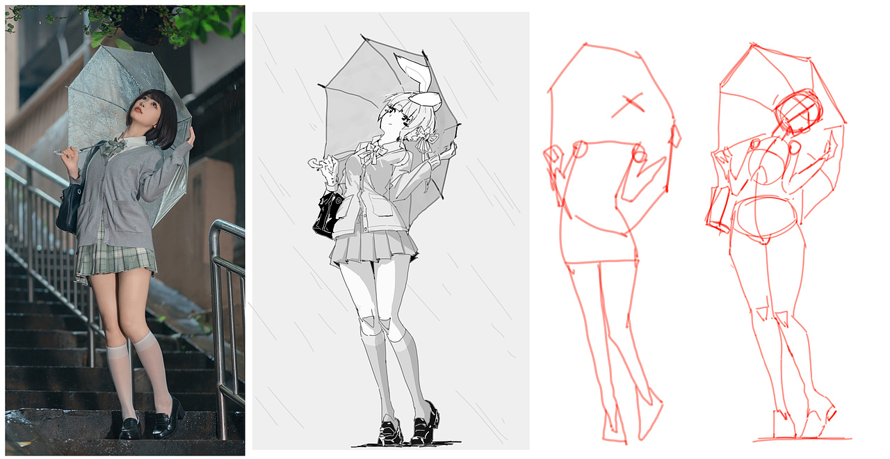 DQ二次元美少女速写（图ZMzk0Mzg0MTY0） - 绘画 - 站酷设计师DQrabbit原创素材 - 站酷ZCOOL