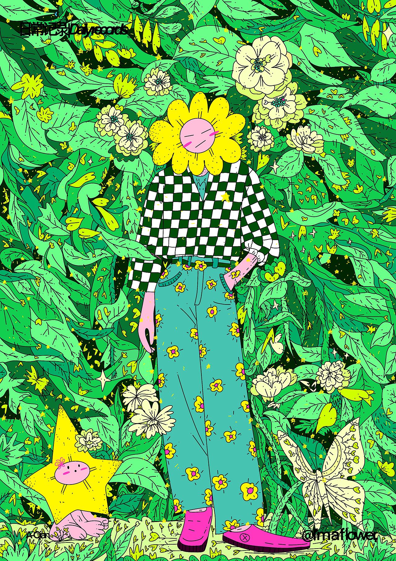阿花系列04（图ZMzk0Mzg1MTU2） - 新锐潮流插画 - 站酷设计师阿迁原创素材 - 站酷ZCOOL
