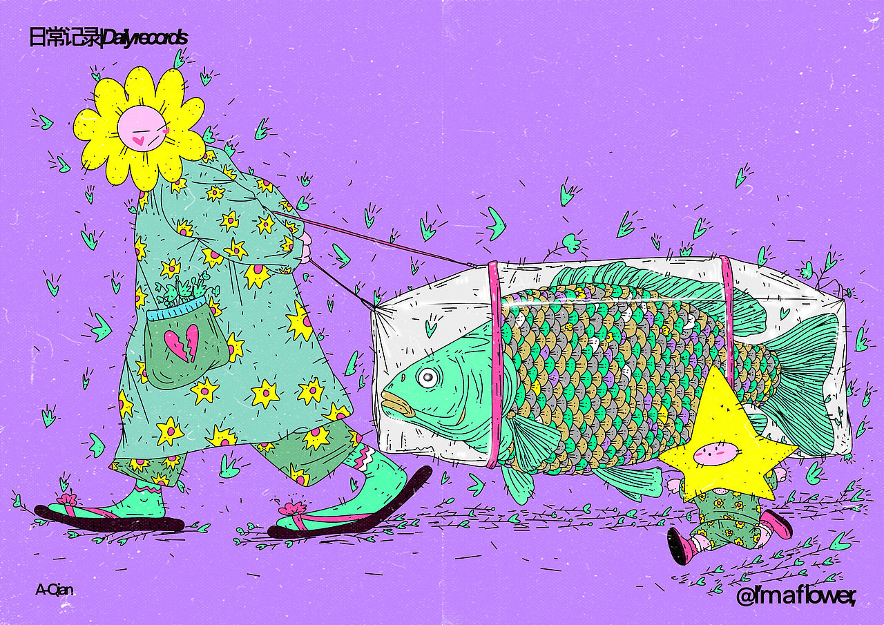 阿花系列04（图ZMzk0Mzg1MTYw） - 新锐潮流插画 - 站酷设计师阿迁原创素材 - 站酷ZCOOL