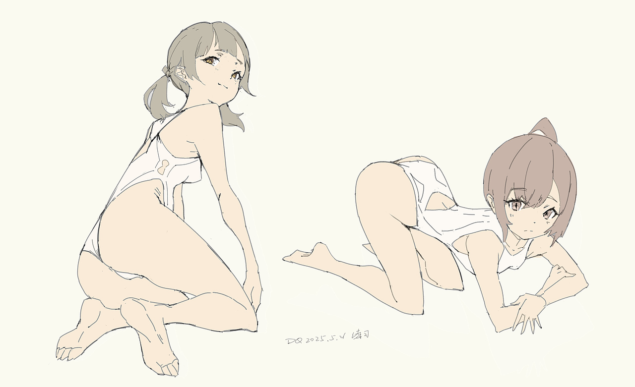 DQ二次元美少女速写
